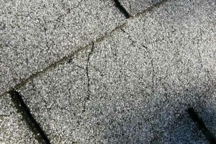 Cracked or curling shingles